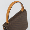 CELINE Macadam Canvas Horse Carriage Bag PVC Leather 2way Brown Gold Auth 181859-6