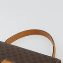 CELINE Macadam Canvas Horse Carriage Bag PVC Leather 2way Brown Gold Auth 181859-8