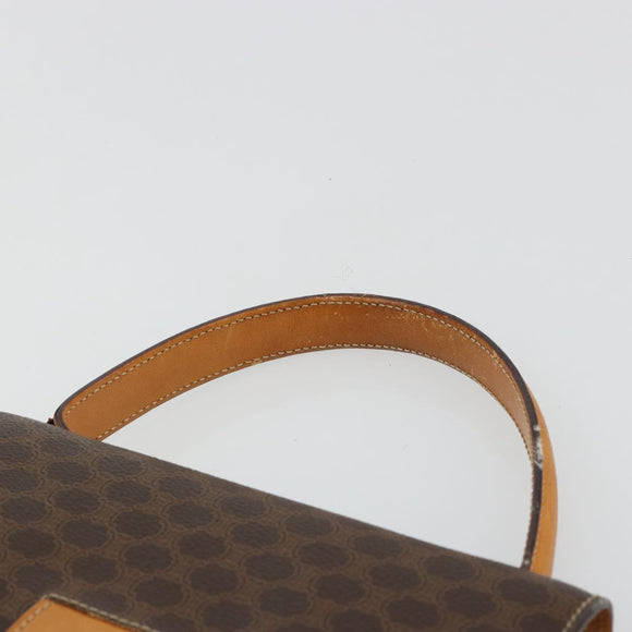 CELINE Macadam Canvas Horse Carriage Bag PVC Leather 2way Brown Gold Auth 181859