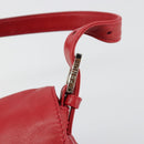 FENDI Mamma Baguette Shoulder Bag Leather Red Silver 2373 26325 Auth 181860M-14