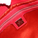 FENDI Mamma Baguette Shoulder Bag Leather Red Silver 2373 26325 Auth 181860M-19