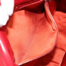 FENDI Mamma Baguette Shoulder Bag Leather Red Silver 2373 26325 Auth 181860M-24