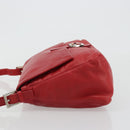 FENDI Mamma Baguette Shoulder Bag Leather Red Silver 2373 26325 Auth 181860M-5