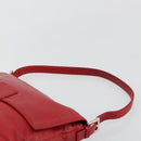FENDI Mamma Baguette Shoulder Bag Leather Red Silver 2373 26325 Auth 181860M-8