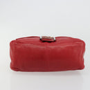 FENDI Mamma Baguette Shoulder Bag Leather Red Silver 2373 26325 Auth 181860M-9