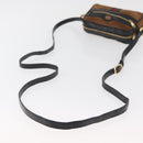 GUCCI Web Sherry Line Shoulder Bag Suede Brown Gold 573321 Auth 181861-7