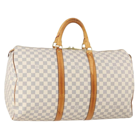 LOUIS VUITTON Damier Azur Keepall 50 Boston Bag N41430 LV Auth 181864