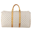 LOUIS VUITTON Damier Azur Keepall 50 Boston Bag N41430 LV Auth 181864-3