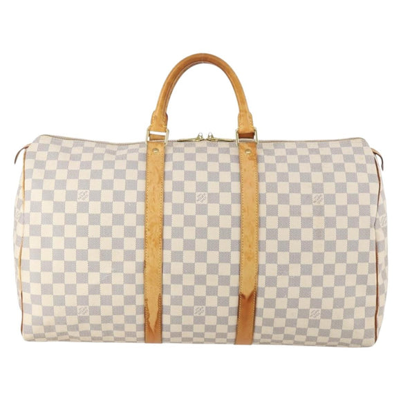 LOUIS VUITTON Damier Azur Keepall 50 Boston Bag N41430 LV Auth 181864