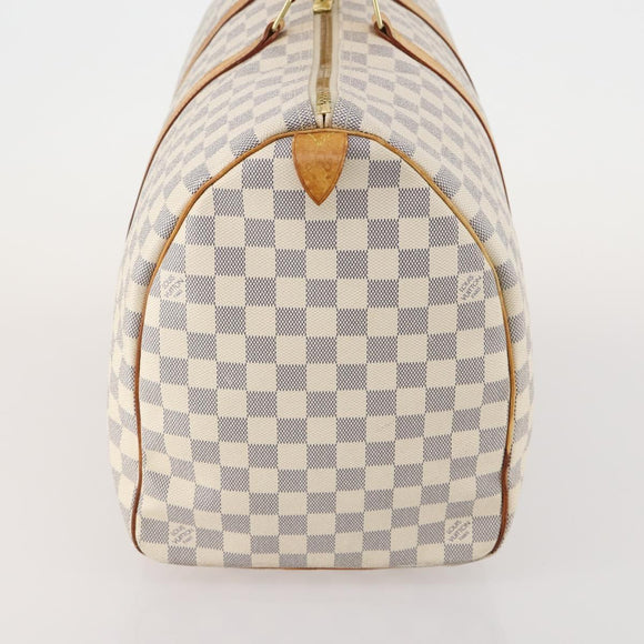 LOUIS VUITTON Damier Azur Keepall 50 Boston Bag N41430 LV Auth 181864