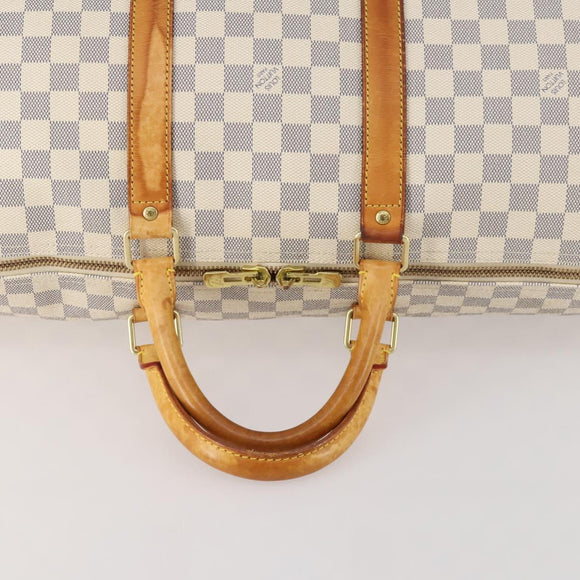 LOUIS VUITTON Damier Azur Keepall 50 Boston Bag N41430 LV Auth 181864