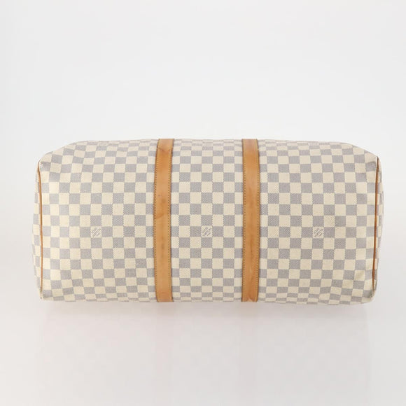 LOUIS VUITTON Damier Azur Keepall 50 Boston Bag N41430 LV Auth 181864