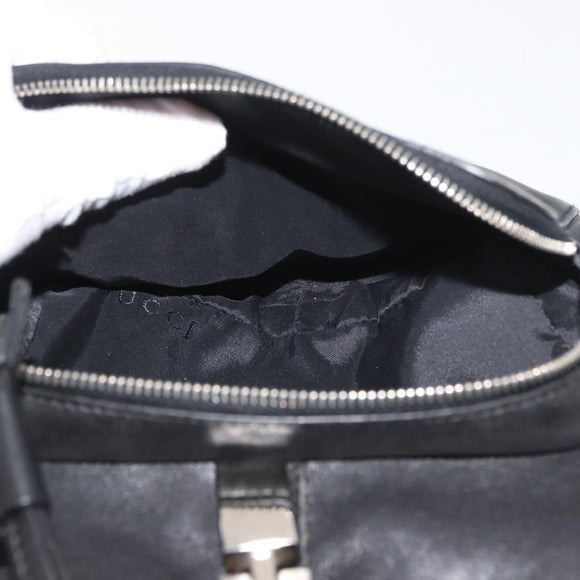 GUCCI Jackie Backpack Leather Black Silver 003 0245 Auth 181865A