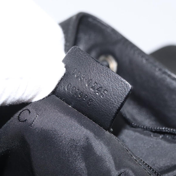 GUCCI Jackie Backpack Leather Black Silver 003 0245 Auth 181865A