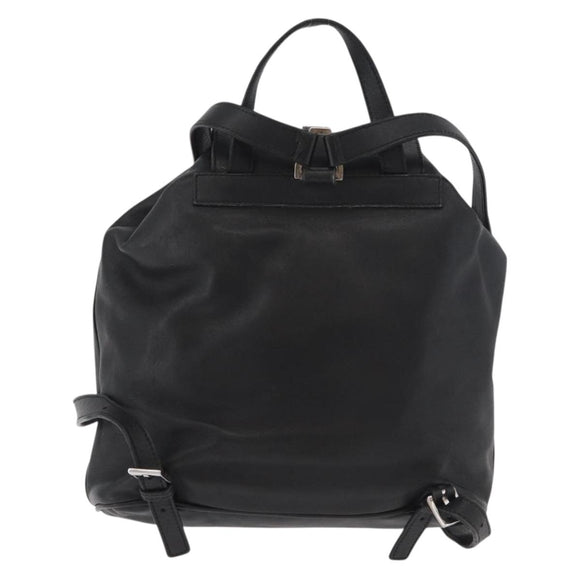 GUCCI Jackie Backpack Leather Black Silver 003 0245 Auth 181865A