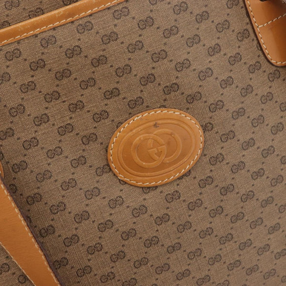 GUCCI Micro GG Supreme Tote Bag PVC Beige Gold Auth 181868
