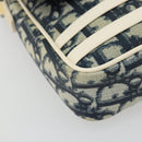 Christian Dior Trotter Canvas Shoulder Bag PVC Navy Silver Auth 181869A-15