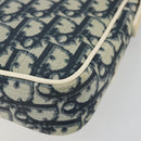 Christian Dior Trotter Canvas Shoulder Bag PVC Navy Silver Auth 181869A-16