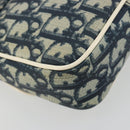 Christian Dior Trotter Canvas Shoulder Bag PVC Navy Silver Auth 181869A-17