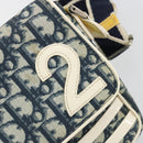 Christian Dior Trotter Canvas Shoulder Bag PVC Navy Silver Auth 181869A-18
