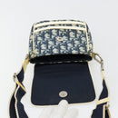 Christian Dior Trotter Canvas Shoulder Bag PVC Navy Silver Auth 181869A-10