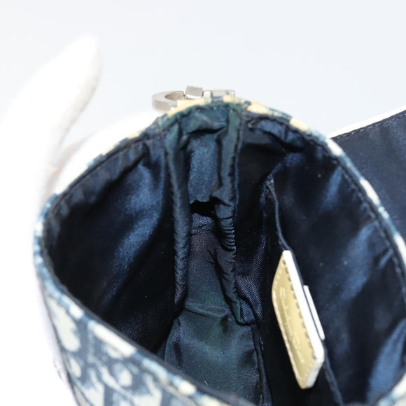 Christian Dior Trotter Canvas Shoulder Bag PVC Navy Silver Auth 181869A
