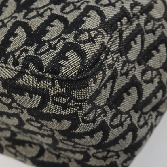 Christian Dior Trotter Canvas Tote Bag Black Silver Auth 181870A