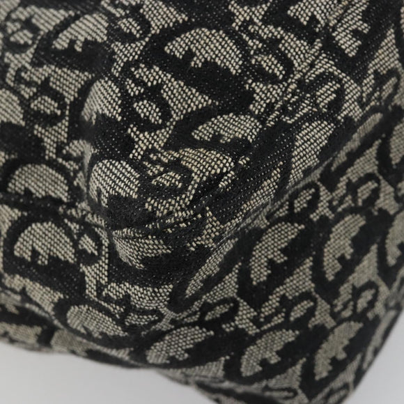 Christian Dior Trotter Canvas Tote Bag Black Silver Auth 181870A