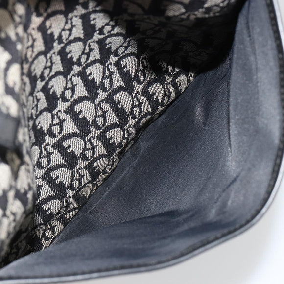 Christian Dior Trotter Canvas Tote Bag Black Silver Auth 181870A