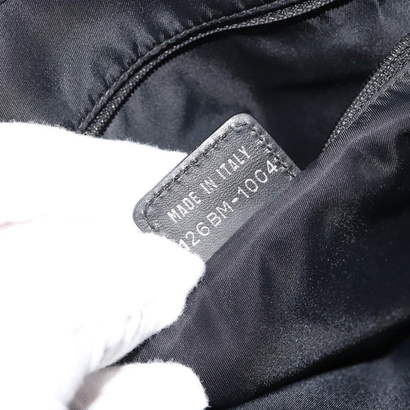 Christian Dior Trotter Canvas Tote Bag Black Silver Auth 181870A