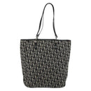 Christian Dior Trotter Canvas Tote Bag Black Silver Auth 181870A-2