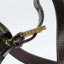 FENDI Zucca Canvas Mamma Baguette Shoulder Bag Black Brown Auth 181871M-14