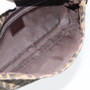 FENDI Zucca Canvas Mamma Baguette Shoulder Bag Black Brown Auth 181873SAM-10