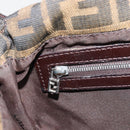 FENDI Zucca Canvas Mamma Baguette Shoulder Bag Black Brown Auth 181873SAM-21