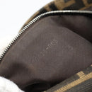 FENDI Zucca Canvas Mamma Baguette Shoulder Bag Black Brown Auth 181873SAM-11