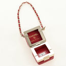 CHANEL Matelasse Taschenanhänger Lammleder Rot Gold CC Auth 181875SAM-16