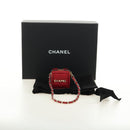 CHANEL Matelasse Taschenanhänger Lammleder Rot Gold CC Auth 181875SAM-20