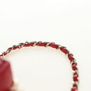 CHANEL Matelasse Taschenanhänger Lammleder Rot Gold CC Auth 181875SAM-8