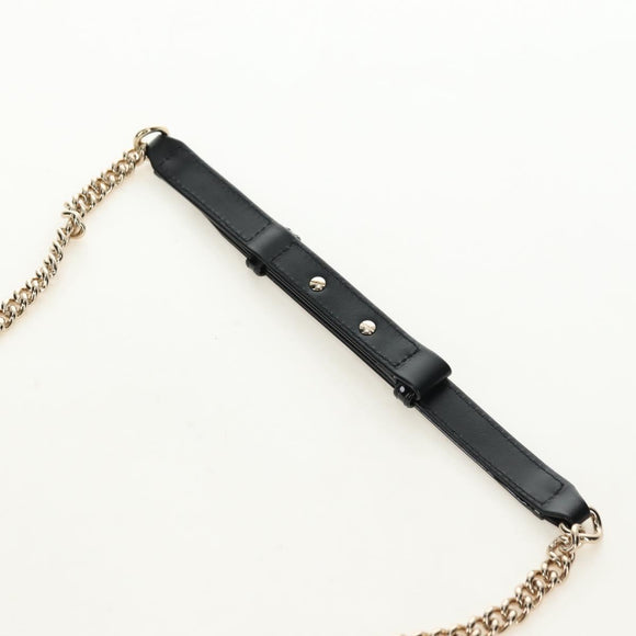 CHANEL Matelasse Boy Chanel Chain Wallet Bag Patent Black Gold CC Auth 181876SAM