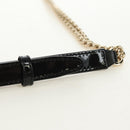 CHANEL Matelasse Boy Chanel Chain Wallet Bag Patent Black Gold CC Auth 181876SAM-8