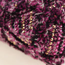 CHANEL Matelasse 21 Chain Shoulder Bag Tweed Pink Silver CC Auth 181879SAM-17