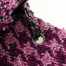 CHANEL Matelasse 21 Chain Shoulder Bag Tweed Pink Silver CC Auth 181879SAM-20