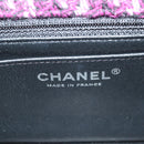 CHANEL Matelasse 21 Chain Shoulder Bag Tweed Pink Silver CC Auth 181879SAM-21