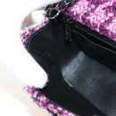 CHANEL Matelasse 21 Chain Shoulder Bag Tweed Pink Silver CC Auth 181879SAM-23
