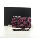 CHANEL Matelasse 21 Chain Shoulder Bag Tweed Pink Silver CC Auth 181879SAM-12