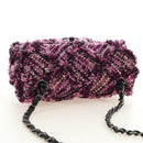 CHANEL Matelasse 21 Chain Shoulder Bag Tweed Pink Silver CC Auth 181879SAM-6