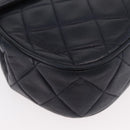 CHANEL Matelasse Chain Shoulder Bag Lamb Skin Navy Gold CC Auth 181880V-14