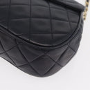 CHANEL Matelasse Chain Shoulder Bag Lamb Skin Navy Gold CC Auth 181880V-15