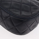 CHANEL Matelasse Chain Shoulder Bag Lamb Skin Navy Gold CC Auth 181880V-17