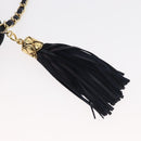CHANEL Matelasse Chain Shoulder Bag Lamb Skin Navy Gold CC Auth 181880V-18
